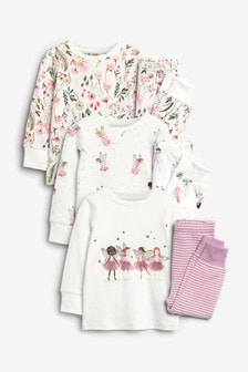 Cream/Pink 3 Pack Fairy Pyjamas (9mths-8yrs) (922225) | kr335 - kr416