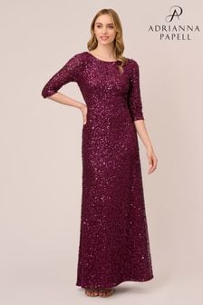 Adrianna Papell Red 3/4 Sleeve Beaded Mermaid Gown (922462) | €462