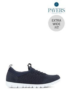 Pavers Womens Navy Blue Extra Wide Fit Trainers (922766) | $66