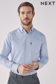 Modra - Ozek kroj - Oxford srajca z gumbi in preprosta za likanje (923619) | €20