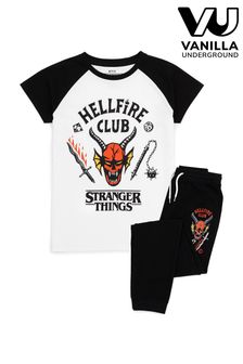 Vanilla Underground Black Stranger Things Unisex Kids Short Sleeve Long Leg Pyjama Set (923982) | €24