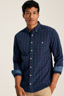 Joules Abbott Navy Blue Long Sleeve Classic Fit Poplin Shirt (924602) | $110