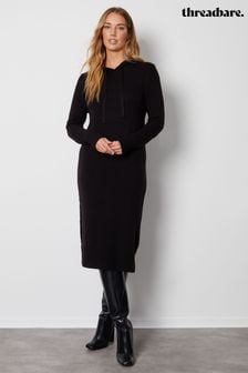 Threadbare Black Hooded Knitted Midi Dress (924710) | €46