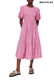 Whistles Pink Uneven Lines Midi Dress (924932) | TRY 3.438