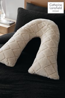 Catherine Lansfield Cosy and Soft Diamond Fleece V-Shaped Cushion (925571) | AED111