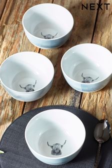 Set of 4 Teal Blue Hamish Bowls (925696) | kr179
