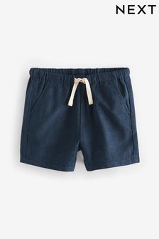 Navy Linen Blend Pull-On Shorts (3mths-7yrs) (925899) | $11 - $14