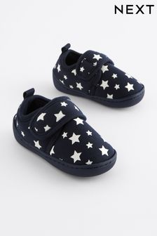 Navy Glow in the Dark Star Touch Fastening Cupsole Print Slippers (925975) | ￥1,910 - ￥2,430