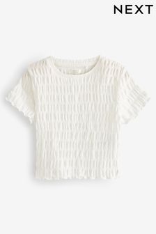 白色 - 織紋上衣 (3-16歲) (926147) | NT$310 - NT$530