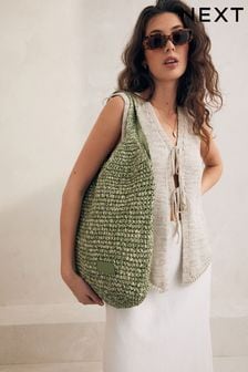 Green Straw Shoulder Bag (926278) | BGN 75