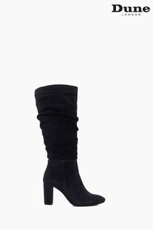 Dune London Stigma Rouched Knee-High Black Boots (926326) | €103