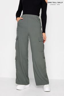 Long Tall Sally Grey Elastic Waist Cargo Trousers (926725) | OMR18