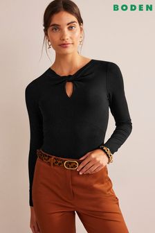 Boden Black Knot Front Flare Sleeve Top (926763) | €30