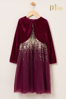 طقم من قطعتين فستان وردي وسترة كارديغان (926857) | 196 ر.س