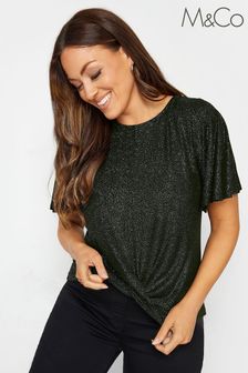 M&Co Angel Sleeve Shimmer Wrap Top (927008) | $43