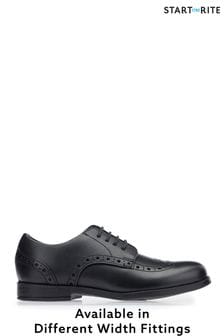 حذاء مدرسي جلد أسود أصلي أنيق بنقوش مخرمة Brogue Pri من Start-Rite (927601) | 288 د.إ