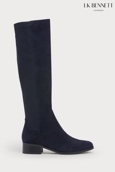 L.K.Bennett Bella Blue Stretch Knee Boots (928477) | ₪ 1,672
