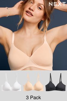 Light Pad Non Wire Cotton Blend Bras 3 Pack