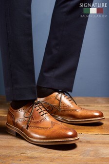 Signature Italian Leather Brogue Shoes