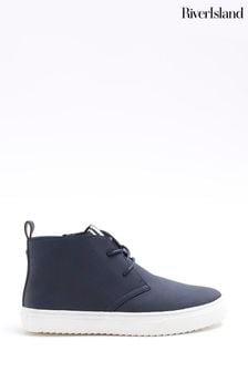 River Island Navy Blue Boys Suede Lace Demi Boots (928859) | €39