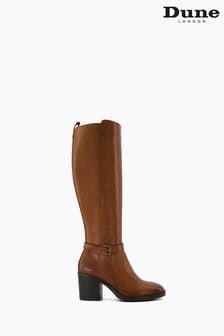 Dune London Natural Trance Buckle Heeled Knee High Boots (929062) | €284