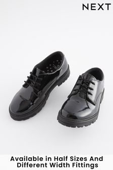 Black Patent School Leather Lace-Up Derby Shoes (929208) | €13 - €17.50