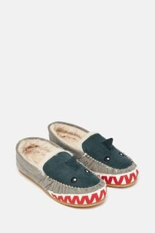 Joules Quinn Navy Shark Moccasin Slippers (929548) | HK$257