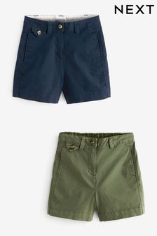 Navy & Khaki Chino Boy Shorts 2 Pack (929670) | $53