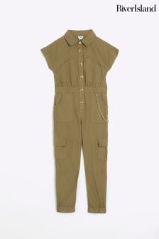 River Island Green Girls Utility Jumpsuit (929757) | TRY 1.190