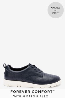 Navy Blue Forever Comfort® With Motion Flex Leather Lace-Up Shoes (929879) | 28 €
