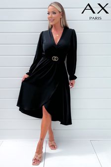 AX Paris Black Long Sleeve Belted Midi Dress (92B424) | €31