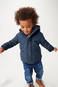 Navy Blue Quilted Teddy Borg Fleece Lined Jacket (3mths-7yrs) (930088) | €35 - €41
