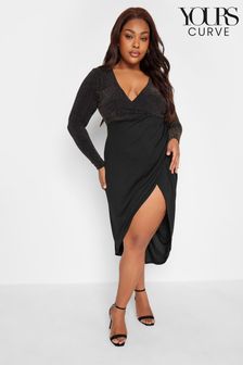 Yours Curve Black Limited Bodycon Wrap Dress (930187) | €25