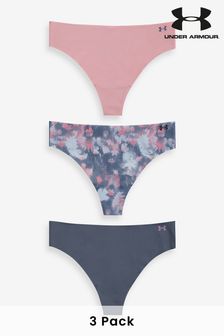 Under Armour Light Pink No Show Pure Stretch Printed Thongs 3 Pack (930476) | €37