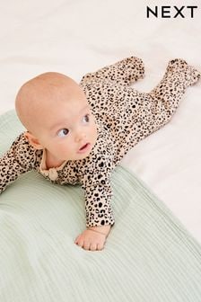 Ecru White Fleece Lined Baby Sleepsuit (930493) | ₪ 43 - ₪ 50