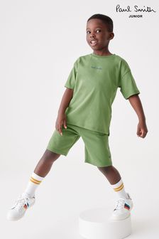 Verde kaki - Set pentru băieți cu bluză și pantaloni scurți Paul Smith Junior (930503) | 358 LEI