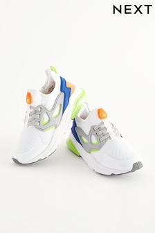 White/Lime Green Elastic Lace Trainers (930723) | KRW51,200 - KRW66,200