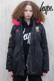 Hype X Ed Hardy Kids Black Tiger Puffer Jacket (930828) | AED444