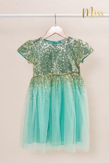 Niebieski - Tiulowa sukienka Miss z cekinowym topem (930870) | 120 zł