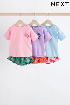 Multi Bright Character Baby 3 Pack T-Shirts and Shorts Set (930999) | 139 QAR - 148 QAR