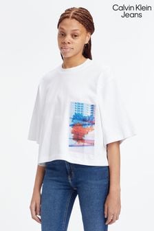 Calvin Klein Jeans Motion Floral Relaxed White T-shirt (931331) | 165 zł