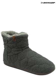 Dunlop Grey Mens Quilted Bootee Slippers (931585) | LEI 143