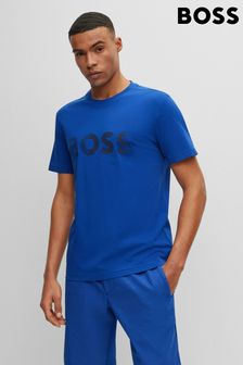 BOSS Blue Logo Artwork T-Shirt in Cotton Jersey (931672) | €75