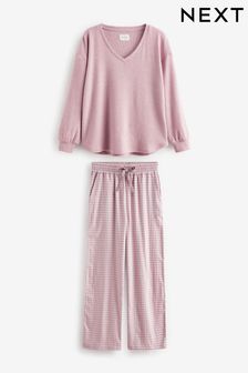 Lila vijolična - Flanelasta pižama z dolgimi rokavi (931797) | €22