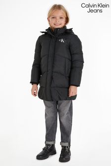 Calvin Klein Jeans Girls Long Black Puffer Coat (931881) | €102