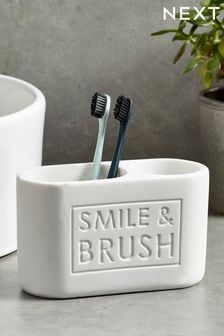 White Smile & Brush Toothbrush Tidy (931932) | $18