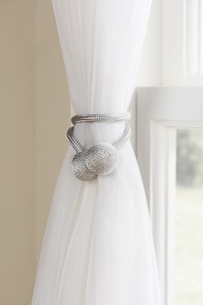 Silver Grey Set of 2 Magnetic Curtain Tie Backs (932183) | kr172