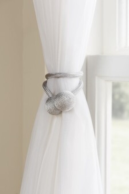 Silver Grey Set of 2 Magnetic Curtain Tie Backs (932183) | $31