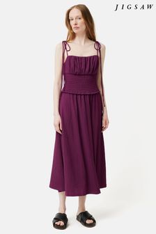 Fioletowa sukienka na ramiączkach Jigsaw z marszczonego dżerseju (932328) | 395 zł