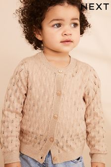 粉色 - 織網花紋開襟毛衣 (3個月至10歲) (932461) | NT$670 - NT$800